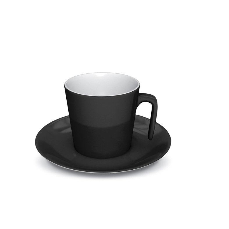 Model cup. Чайная пара черная ассиметричная. Логотип чайная Кружка.